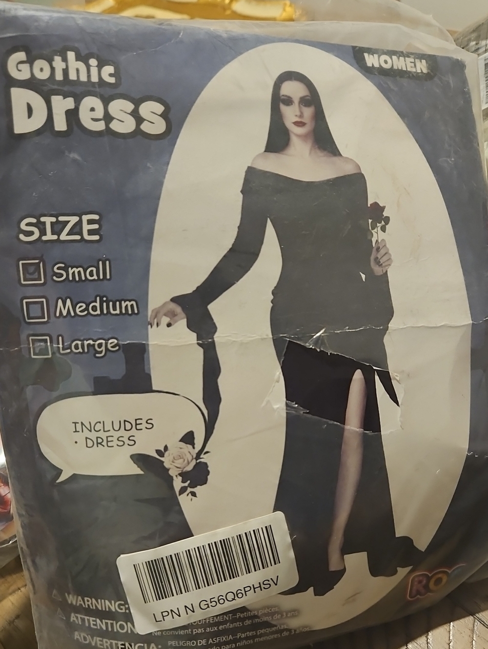 Gothic Off-Shoulder Black Dress Costume Small NEW